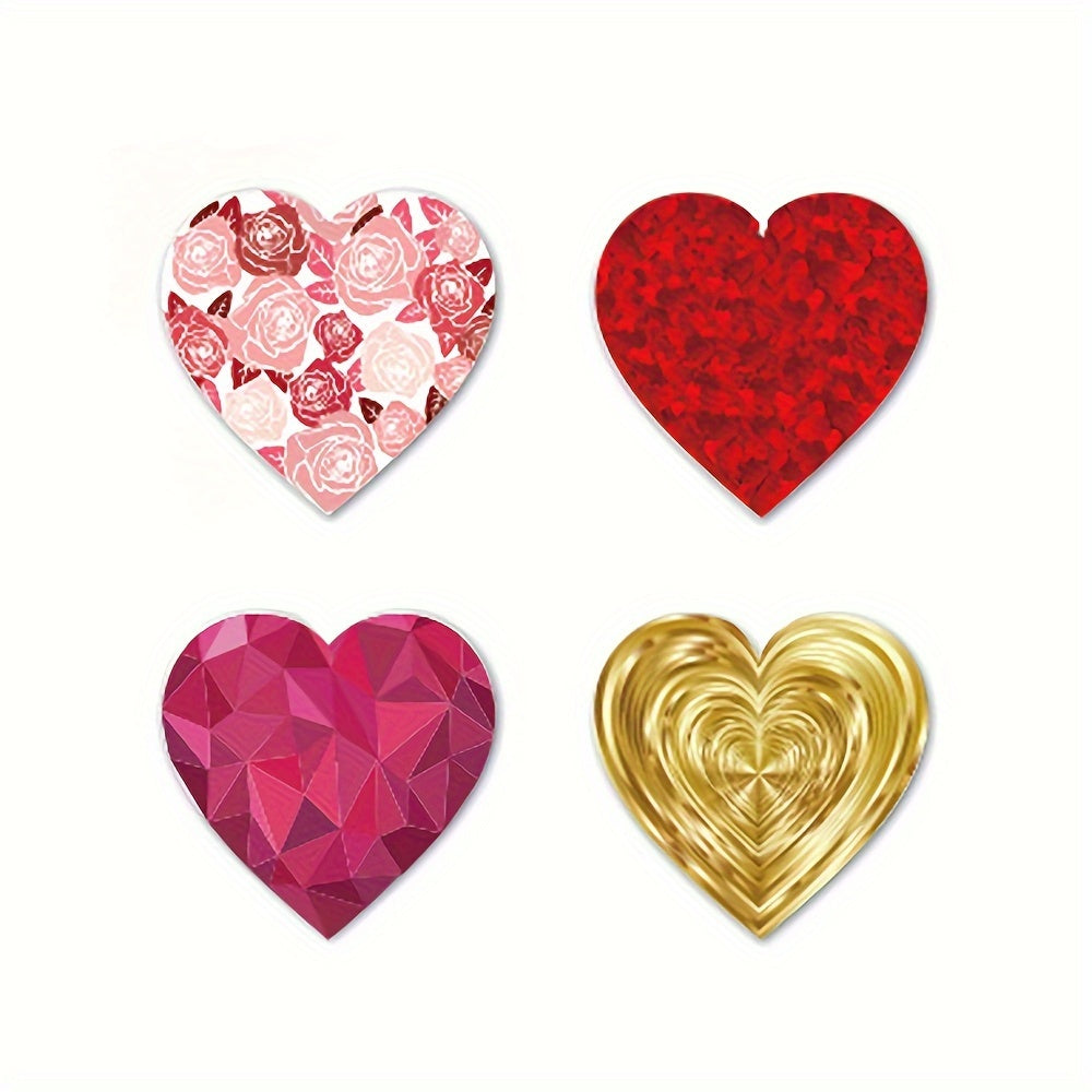 500pcs Red Heart Stickers Wedding Gift Packaging DIY Stickers