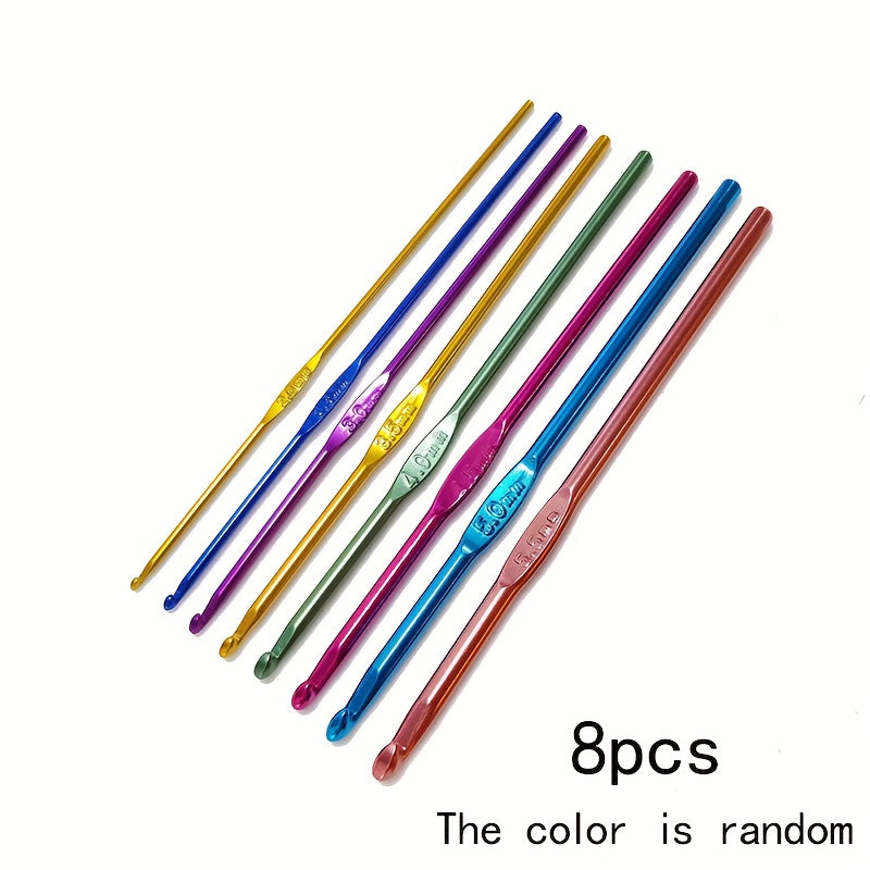 Colorful Aluminum Crochet Hook Set Knitting Tools Kit for Knitter