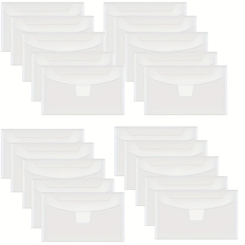 20pcs Clear Seal Stamp & Mold Organizer Bag Reusable Plastic Storage Bag