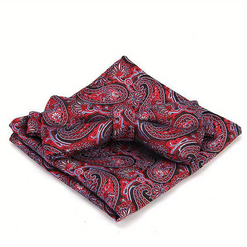 Polyester Formal Men's Bow Tie Handkerchief Set