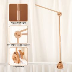 Rustic Wooden Baby Crib Mobile Bracket Rocket Shape