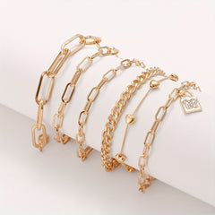 Golden Alloy Twist Print Bracelet Charms Jewelry Gift Birthday For Her