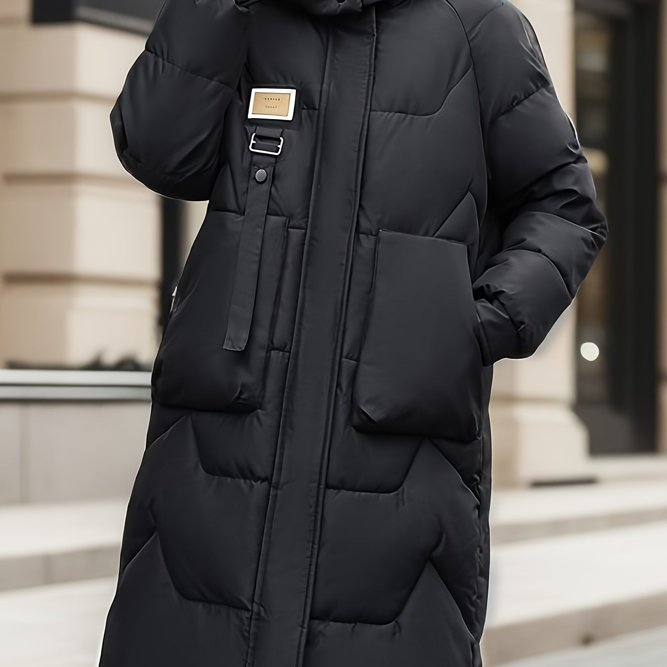 Women's Long Puffer Jacket Hood Winter Warm Outdoor Coat