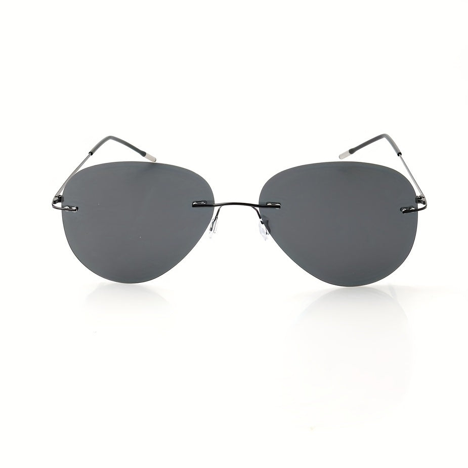 Men's Polarized Sunglasses HD Rimless Driving Fishing Goggles