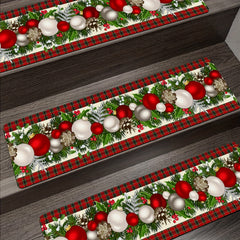 1pc Christmas Printed Stair Mats Non Slip Stair Tread Rugs Soft Machine Washable
