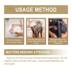 60g Oat & Rice Shampoo Soap for Strong, Thick, Revitalized Hair