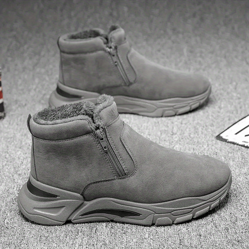 Men's Zipper Boots with Fleece Lining
