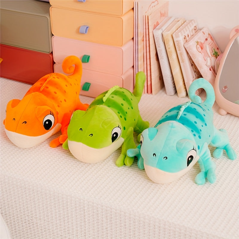 11in Plush Chameleon Stuffed Animal Soft Fabric Orange Green Halloween