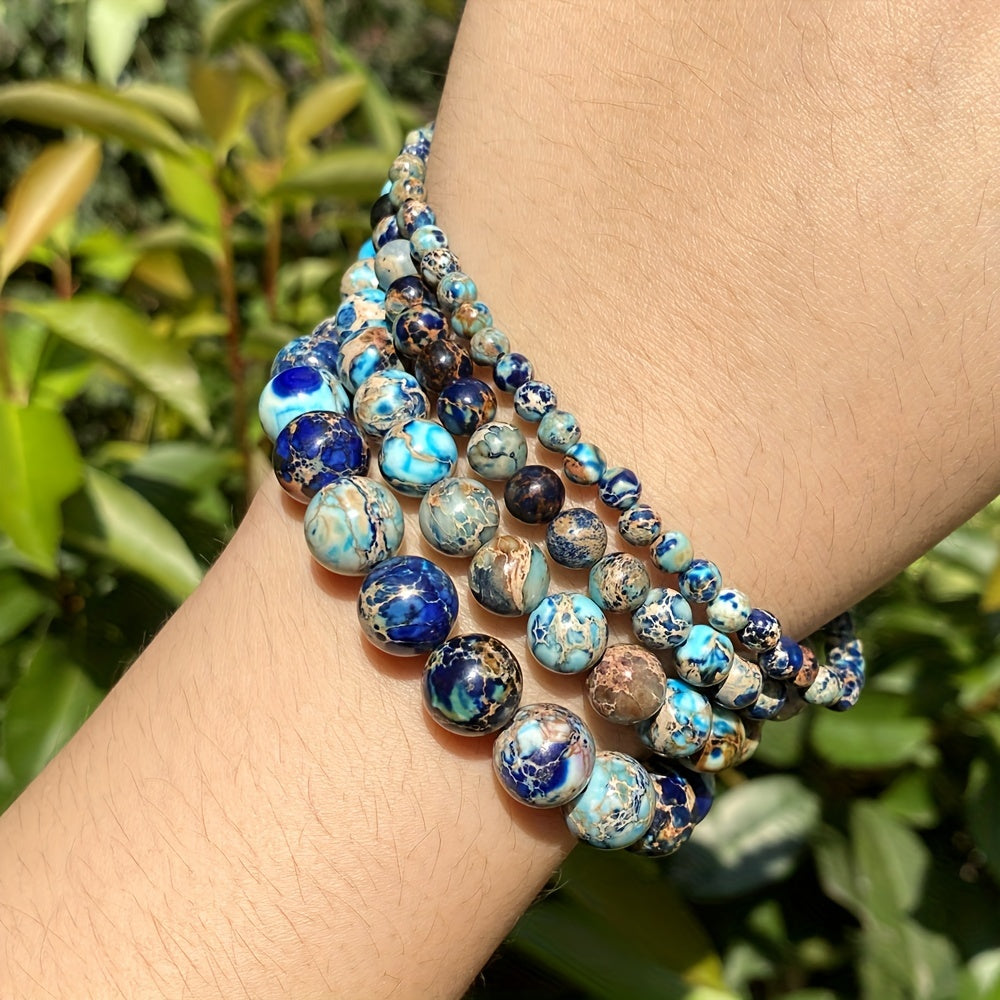 Natural Stone Beads Lapis Lazuli Emperor Pine Stone Round Beads 4mm-10mm