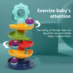Colorful Spiral Rolling Ball Tower for Kids Early Learning