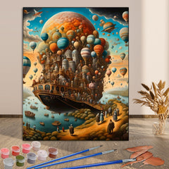 Hot Air Balloon Fantasy Paint by Numbers Kit - Easy Home Decor Project