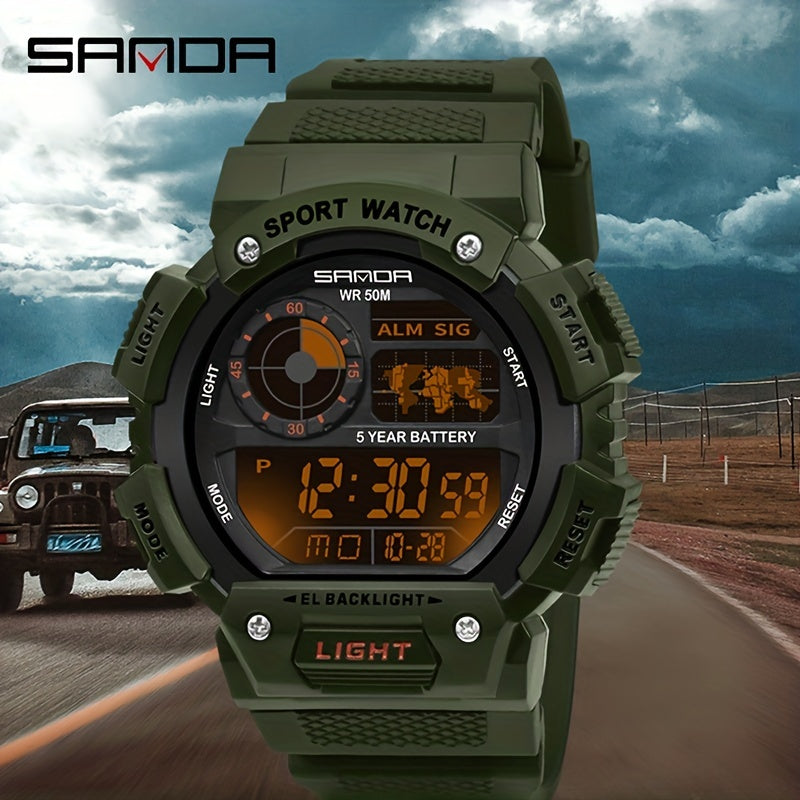 SANDA Men's Digital Sports Watch with Luminous Display