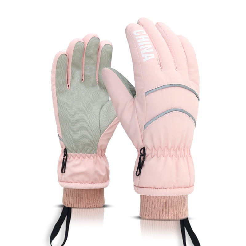 Women's Winter Fleece Waterproof Windproof Ski Gloves