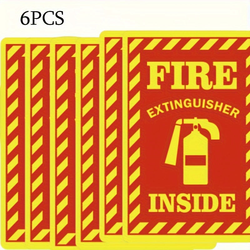 6pcs Fire Extinguisher Indicator Vinyl Sticker for Safety