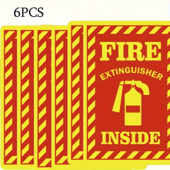 6pcs Fire Extinguisher Indicator Vinyl Sticker for Safety