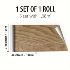 Brown Wood Grain Print Waterproof Floor Sticker