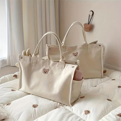 Large Capacity Canvas Diaper Bag Cartoon Baby Stroller Nappy Mommy Bag