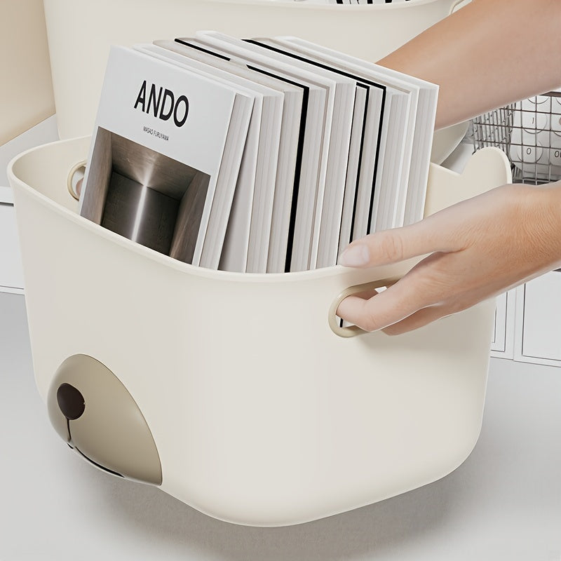 3pcs Office Storage Organizer Plastic Bin Basket