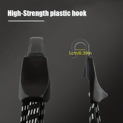 2pcs Bike Bungee Cords 3 In 1 Strap Rope Elastic With Two Plastic Hoods