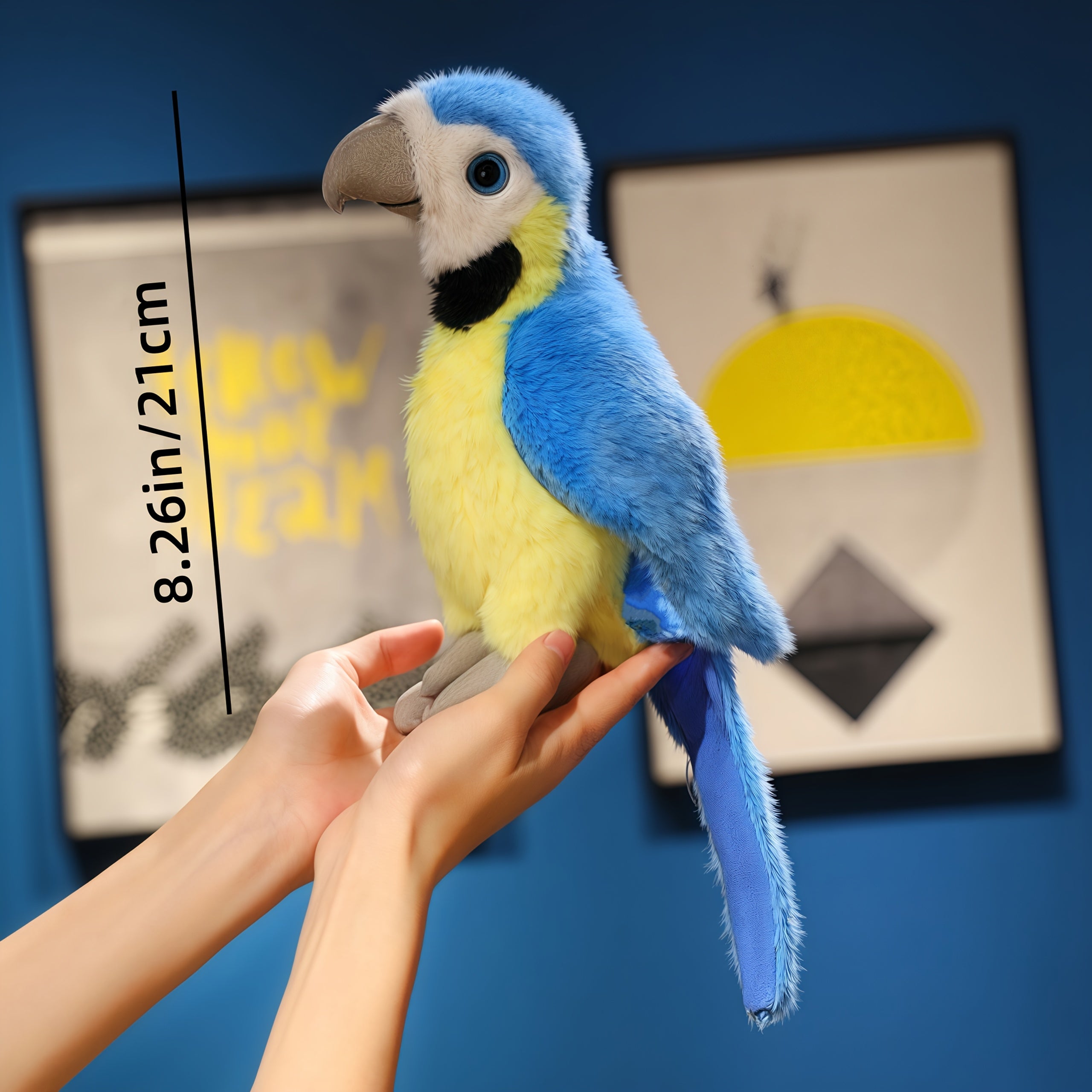 JIAJCHUF Plush Parrot Stuffed Animals Soft Budgie Bird Toys with Expressive Eyes