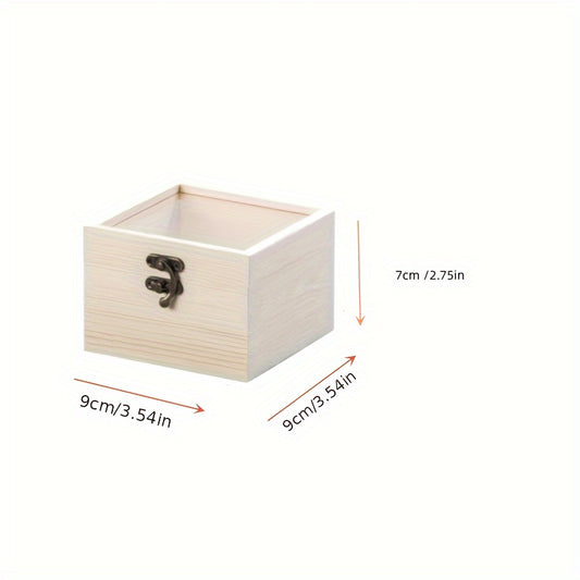 Wooden Box with Transparent Cover for Wedding, Birthday or Candy Packaging