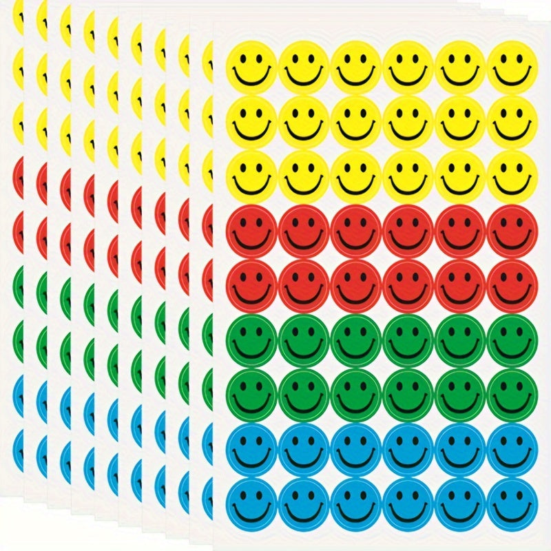 6pcs Kids Reward Stickers Happy Face Self-adhesive Label Stickers