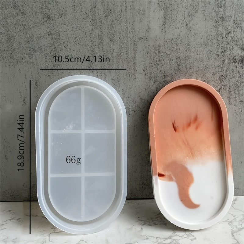 Oval Tray Dish Silicone Mold for DIY Craft Plaster Molds