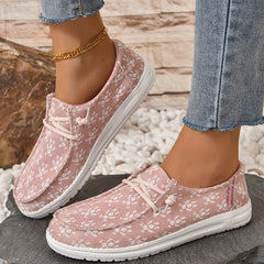 Pink Bear Pattern Loafers Slip On Flat Shoes