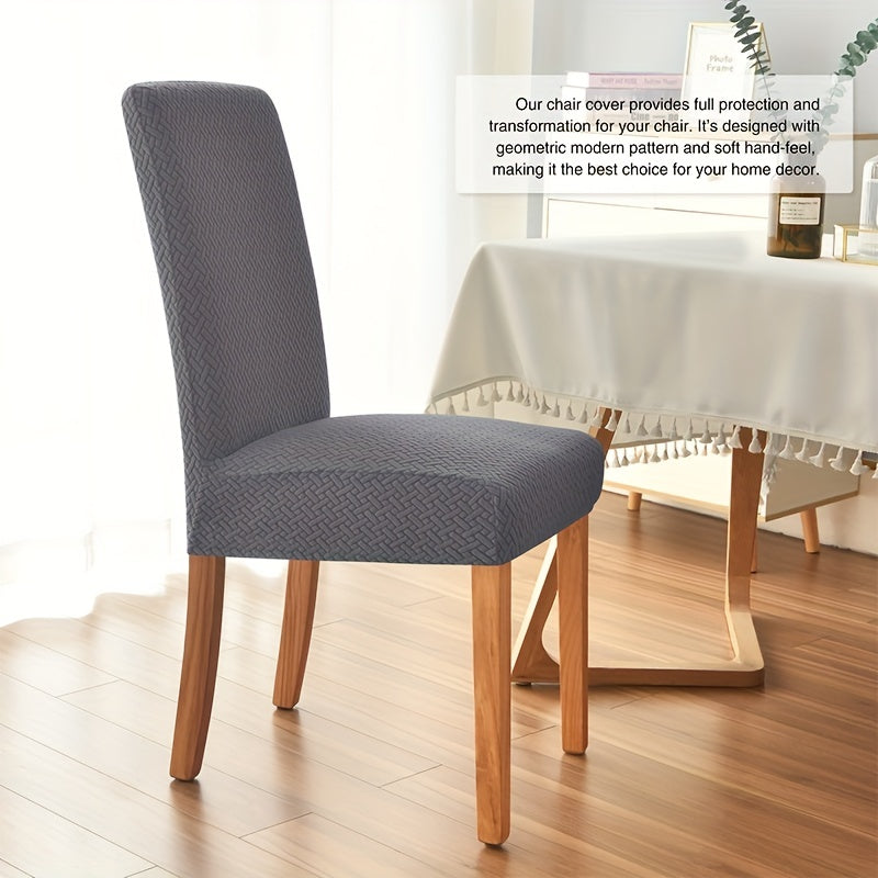 Washable Polar Fleece Chair Cover Stretchable Slipcover for Dining Chairs