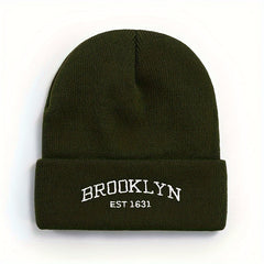 Unisex BROOKLYN Embroidered Knit Hat for Autumn and Winter