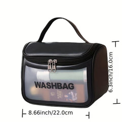 Large PVC Translucent Clamshell Makeup Bag Travel Toiletry Bag