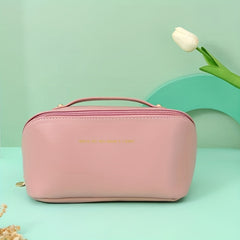 Large Capacity Waterproof PU Leather Travel Cosmetic Bag for Women