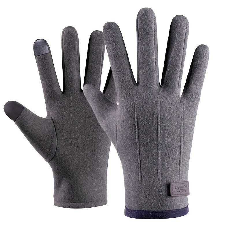 Outdoor Rabbit Velvet Touch Screen Gloves Thick Windproof Warm Gloves