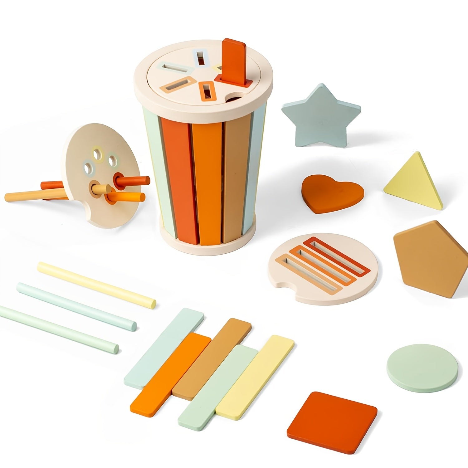 Wooden Shape Sorter Toy for Toddlers Educational Learning Set