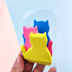 3pcs Cartoon Cat Sticky Notes 90 Sheets Bright Colorful Fluorescent for School