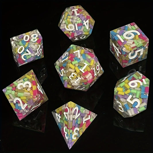 7pcs Resin Dice Set for Board Game Entertainment