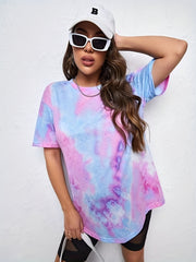  Tie Dye Short Sleeve Pajama Top