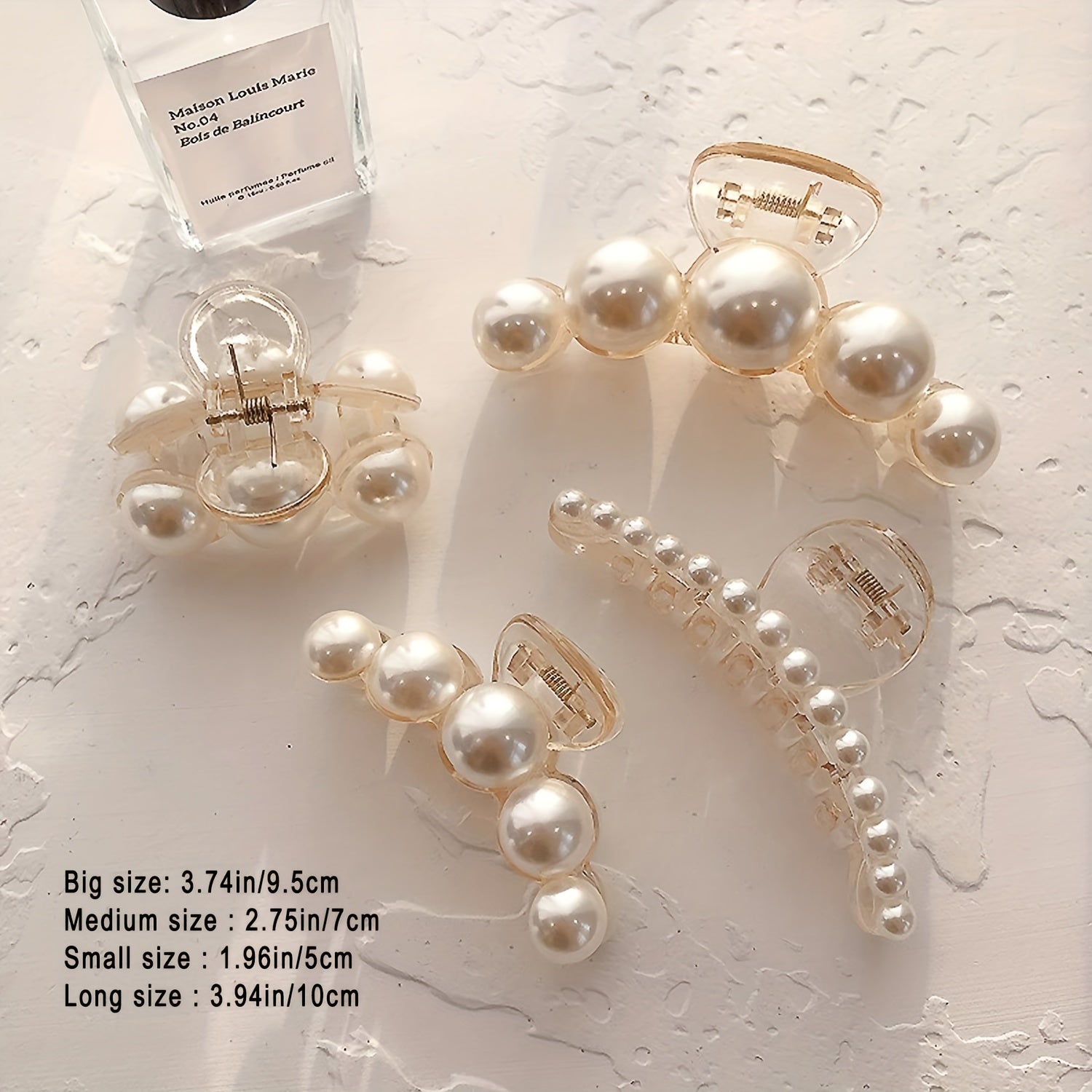 Faux Pearl Hair Claw Large Shark Claw Head Jewelry
