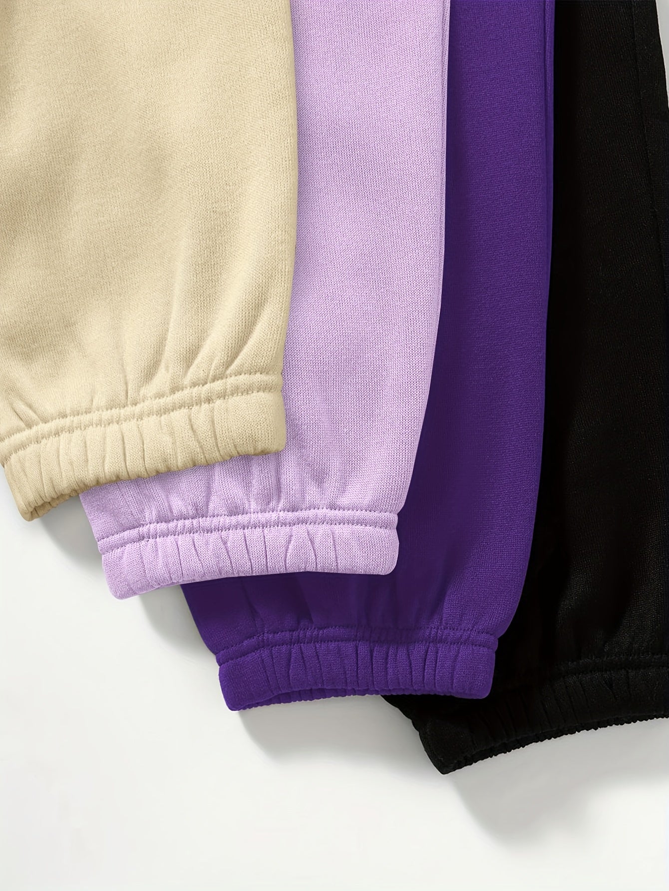 4 Pack Plus Size Sports Pants Set Women's Solid Elastic Jogger