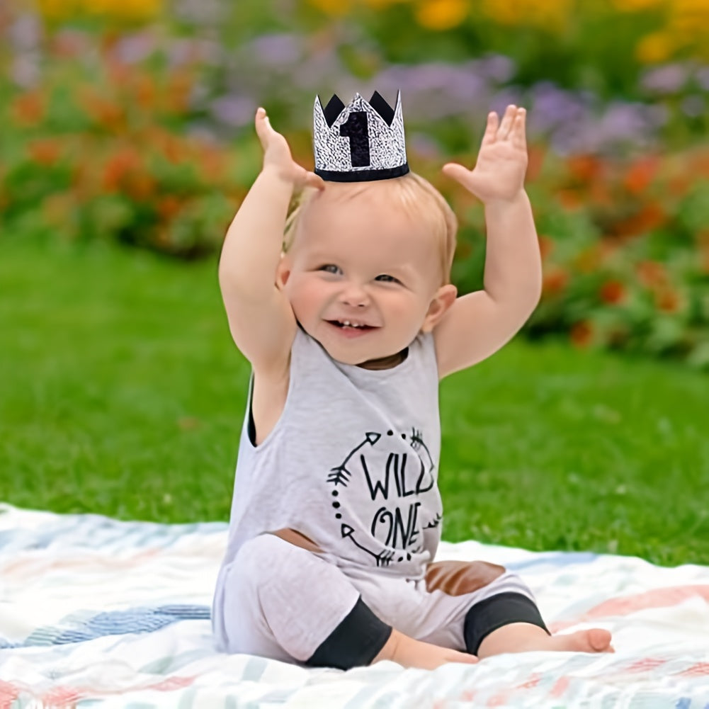 1st Birthday Silver Hat Kids Party Decorations
