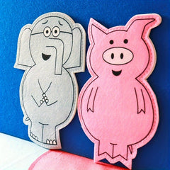 Elephant & Piggie Felt Hand Puppets for Storytelling