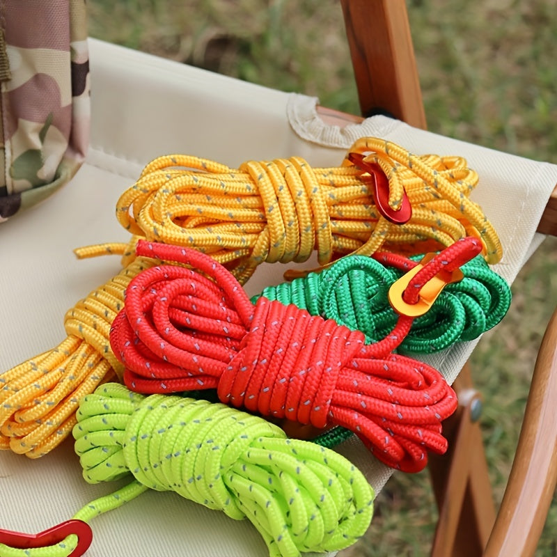 Windproof Reflective Rope for Camping, 4mm Thick Polyester Rope