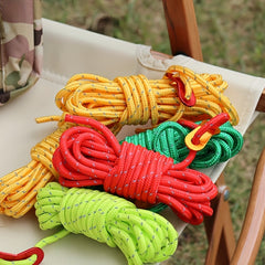 Windproof Reflective Rope for Camping, 4mm Thick Polyester Rope