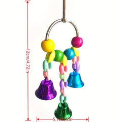 Colorful Beads Bell String Toy for Parrots Interactive Chain Toy