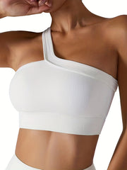 Ribbed Asymmetrical Wireless Bralette Women's Lingerie