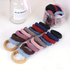 20pcs Elastic Hair Tie Mixed Hair Rope Seamless Hair Ring Ponytail Holder