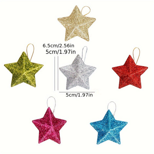 Christmas Decorations Golden Powder Pentagram Pendant