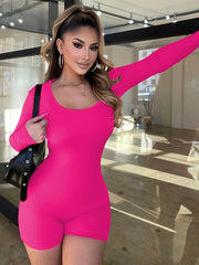 Solid Yoga Jumpsuit Long Sleeve