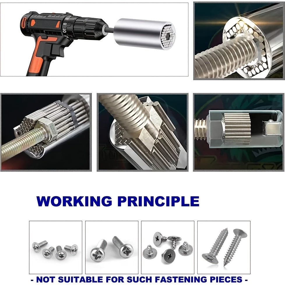 Universal Socket Wrench Kit 7-19mm for Any Bolt Ratchet Wrench