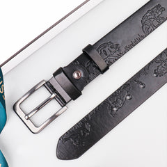 Forest Kingdom Animal Pattern Men's Casual PU Leather Belt